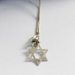 Vintage Sterling Silver Star of David Necklace